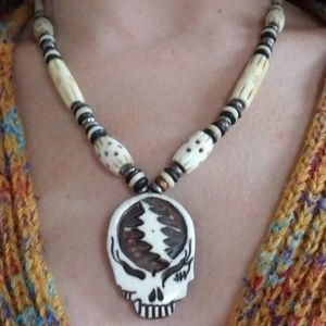 Unisex Steal Your Face Hand Carved Necklace